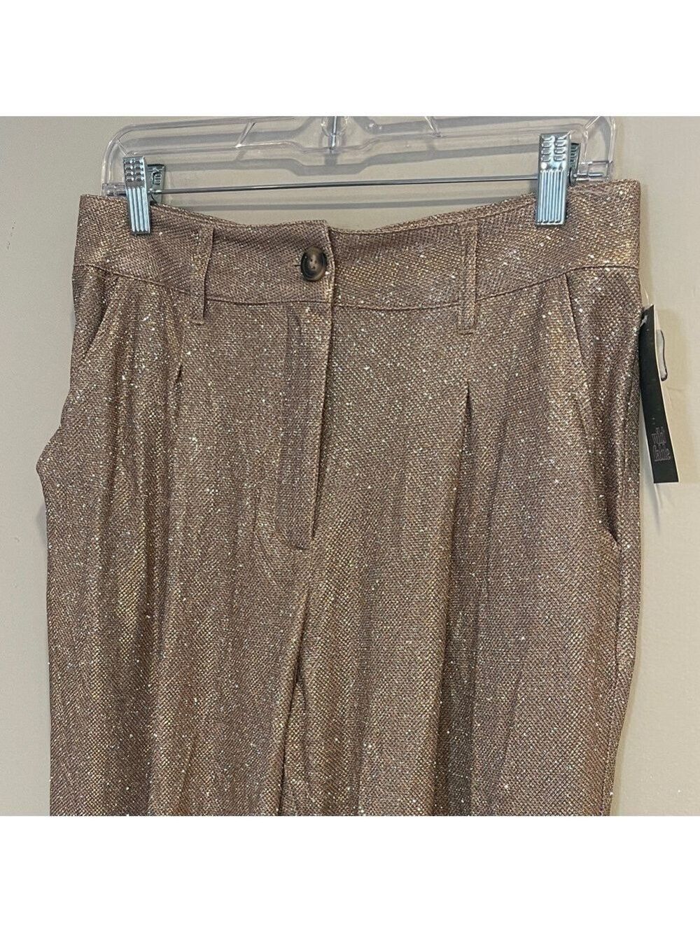 NWT Women's Wide Leg Glitter Trouser Pants - Wild Fable Copper Size 8 - Picture 5 of 11
